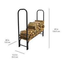 Load image into Gallery viewer, 4-Ft Heavy Duty Steel Black Metal Firewood Rack - Easy to Assemble