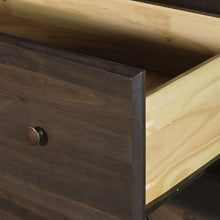 Load image into Gallery viewer, Farmhouse Solid Pine Wood 2 Drawer Nightstand in Espresso