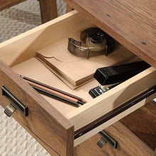 Load image into Gallery viewer, FarmHouse Rustic Oak Executive Desk w/ Filing Cabinets Storage
