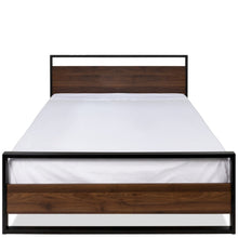 Load image into Gallery viewer, Queen size Farmhouse Metal Wood Platform Bed Frame with Headboard Footboard