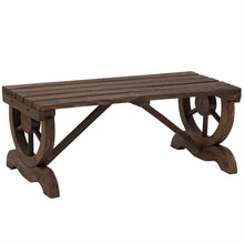 Load image into Gallery viewer, FarmHome Rustic Fir Wood Wheel Outdoor Garden Bench