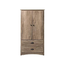 Load image into Gallery viewer, FarmHome Rustic 2 Drawer Bedroom Storage Armoire Grey Oak