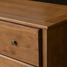 Load image into Gallery viewer, Farmhouse Solid Pine Wood 6 Drawer Dresser in Walnut Finish