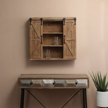 Load image into Gallery viewer, Farmhouse Sliding Bathroom Wall Mounted Cabinet 2-Doors &amp; Shelves