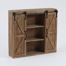 Load image into Gallery viewer, Farmhouse Sliding Bathroom Wall Mounted Cabinet 2-Doors &amp; Shelves