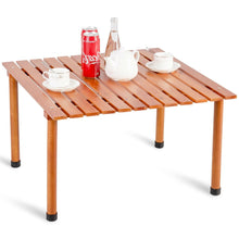 Load image into Gallery viewer, Outdoor Portable Roll-Up Folding Wood Patio Table with Carry Bag
