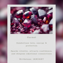 Load image into Gallery viewer, Garnet Mini Swing Hoop Earrings