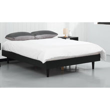 Load image into Gallery viewer, Full size Mid-Century Modern Platform Bed Frame in Black Wood Finish