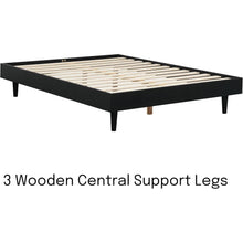 Load image into Gallery viewer, Full size Mid-Century Modern Platform Bed Frame in Black Wood Finish