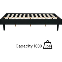 Load image into Gallery viewer, Full size Mid-Century Modern Platform Bed Frame in Black Wood Finish