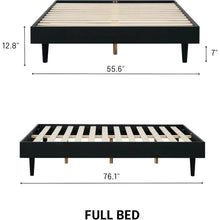 Load image into Gallery viewer, Full size Mid-Century Modern Platform Bed Frame in Black Wood Finish