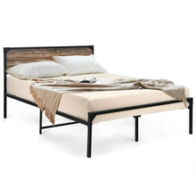 Load image into Gallery viewer, Rustic FarmHome Metal Wood Platform Bed Frame in Full Size