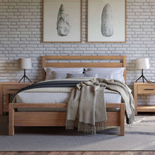 Load image into Gallery viewer, Full size Farmhouse Solid Wood Platform Bed Frame with Headboard Footboard
