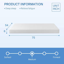 Load image into Gallery viewer, Full size 6-inch Thick Medium Firm Cool Gel Memory Foam Mattress