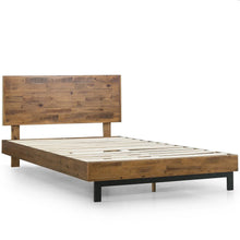 Load image into Gallery viewer, Full size Solid Wood Modern Platform Bed Frame with Adjustable Height Headboard