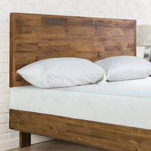 Load image into Gallery viewer, Full size Solid Wood Modern Platform Bed Frame with Adjustable Height Headboard