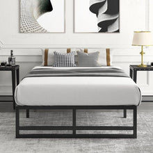 Load image into Gallery viewer, Full Size Black Metal Platform Bed Frame with Under-Bed Storage Space