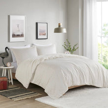 Load image into Gallery viewer, Full/Queen size Reversible Soft Sherpa Faux Fur 3-Piece Comforter Set in Ivory