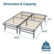 Load image into Gallery viewer, Full size Metal Bed Frame with Bamboo Wood Slats