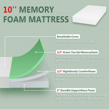 Load image into Gallery viewer, Full size 10-inch Thick Medium Firm Cool Gel Memory Foam Mattress
