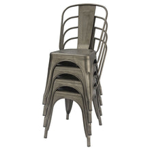 Load image into Gallery viewer, Set of 4 - Stackable Modern Cafe Bistro Dining Side Chair in Gun Metal Finish