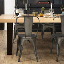 Load image into Gallery viewer, Set of 4 - Stackable Modern Cafe Bistro Dining Side Chair in Gun Metal Finish