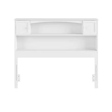 Load image into Gallery viewer, Full size Farmhouse Bookcase Headboard in White Wood Finish