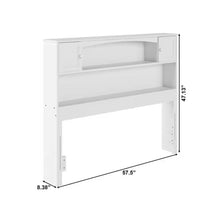 Load image into Gallery viewer, Full size Farmhouse Bookcase Headboard in White Wood Finish