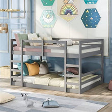 Load image into Gallery viewer, Full over Full Modern Low Profile Bunk Bed in Grey Wood Finish