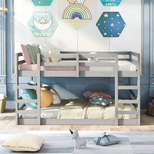Load image into Gallery viewer, Full over Full Modern Low Profile Bunk Bed in Grey Wood Finish