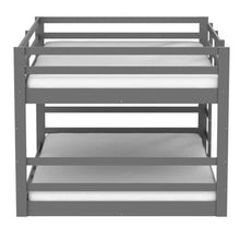 Load image into Gallery viewer, Full over Full Modern Low Profile Bunk Bed in Grey Wood Finish
