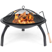 Load image into Gallery viewer, 3 Piece Steel Fire Pit Bowl Set w/ Mesh Cover and Poker