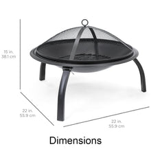 Load image into Gallery viewer, 3 Piece Steel Fire Pit Bowl Set w/ Mesh Cover and Poker