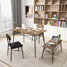 Load image into Gallery viewer, Modern 4-Piece Dining Set with Wood Top Table 2 Chairs and Bench