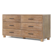 Load image into Gallery viewer, Modern Farmhouse Solid Wood 6 Drawer Double Dresser in Rustic Pine Finish