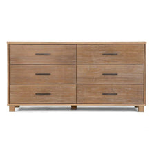 Load image into Gallery viewer, Modern Farmhouse Solid Wood 6 Drawer Double Dresser in Rustic Pine Finish