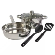 Load image into Gallery viewer, 5-Piece Stainless Steel Cookware Set with 4-Qt. Dutch Oven Saucepan and Spatula