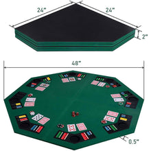 Load image into Gallery viewer, Folding 48-inch Octagon 8 Player Poker Table Top with Carry Case