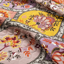 Load image into Gallery viewer, Full/Queen Boho Floral Lightweight Cotton Orange Mauve 3-Piece Quilt Set