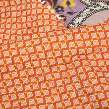Load image into Gallery viewer, Full/Queen Boho Floral Lightweight Cotton Orange Mauve 3-Piece Quilt Set