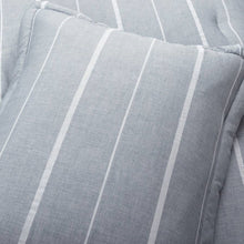 Load image into Gallery viewer, Full/Queen Blue Grey Off-White Stripe 3-Piece Lightweight Comforter Set