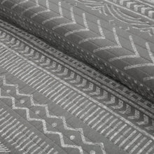 Load image into Gallery viewer, Full/Queen Scandinavian Dark Grey Chevron Reversible Cotton Quilt Set