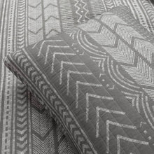 Load image into Gallery viewer, Full/Queen Scandinavian Dark Grey Chevron Reversible Cotton Quilt Set