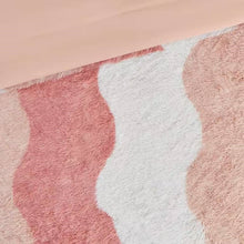 Load image into Gallery viewer, Full/Queen Pink Blush White Reversible Soft Sherpa Faux Fur 3-PC Comforter Set
