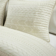 Load image into Gallery viewer, Full/Queen Scandinavian Chevron Ivory Beige Reversible Cotton Quilt Set