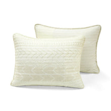 Load image into Gallery viewer, Full/Queen Scandinavian Chevron Ivory Beige Reversible Cotton Quilt Set