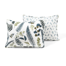 Load image into Gallery viewer, Full/Queen Reversible Cotton Lightweight Floral Fern Leaves 3 Piece Quilt Set