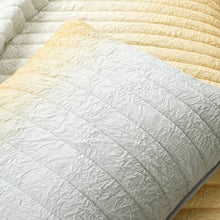 Load image into Gallery viewer, Full/Queen Yellow Orange Grey Lightweight Crinkle Fabric 3 Piece Quilt Set