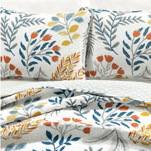 Load image into Gallery viewer, Full/Queen Botanical Bohemian Floral Lightweight 3 Piece Quilt Set
