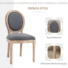Load image into Gallery viewer, Set of 2 Vintage Upholstered Armless Curved Back Dining Chairs Grey Wash